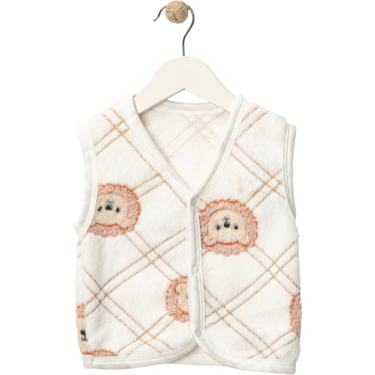 6-18 Ay Erkek Beyaz Aslanlı Yelek