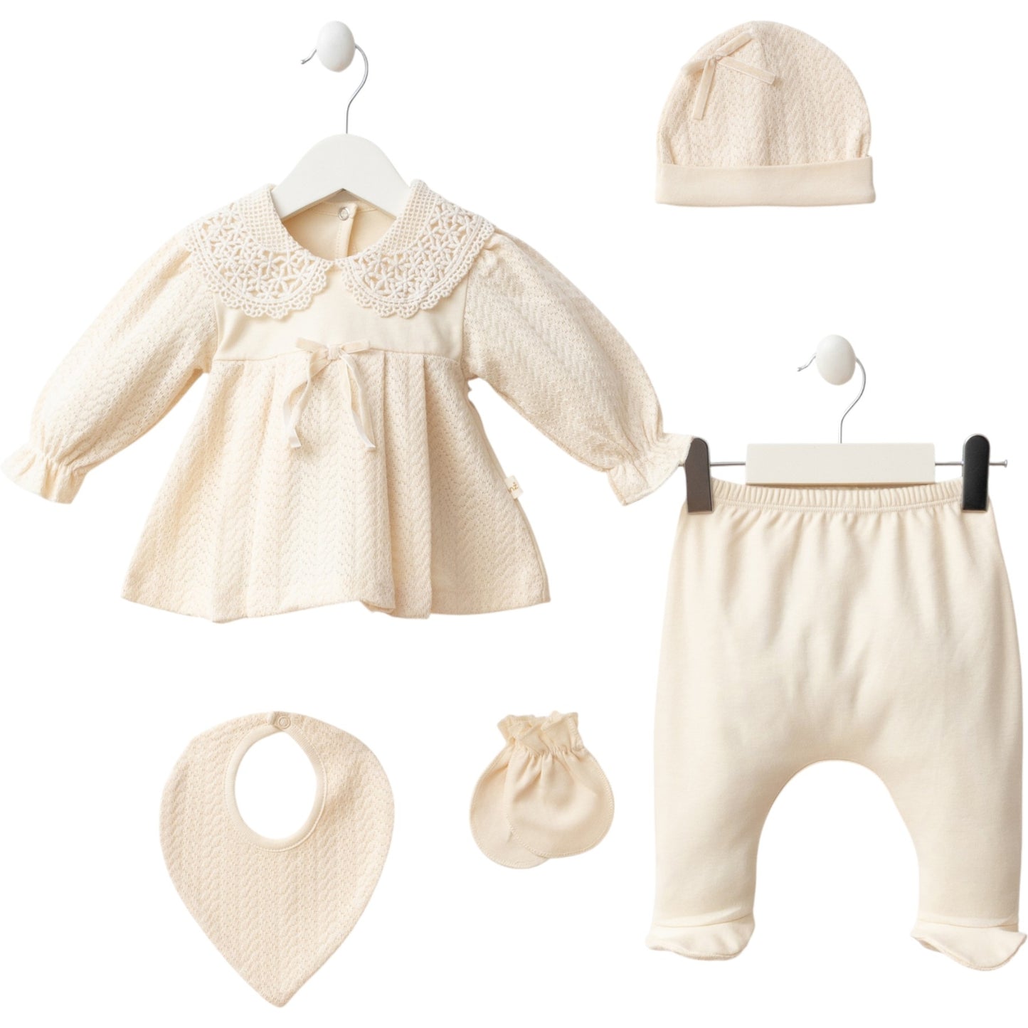 1-3 Ay Kız Krem 5'li Zıbın Seti