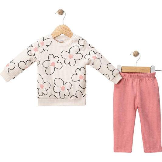 6-9-18 Ay Kız Çiçekli Yavruağzı Takım